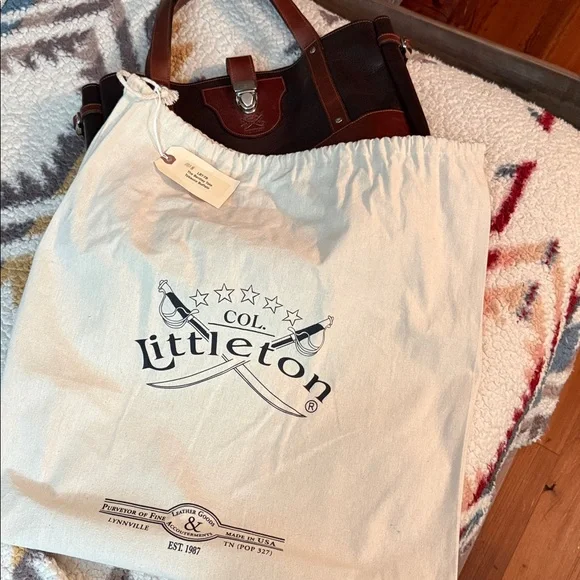 Col. Littleton Brown and Black Leather Women's Beautifully Crafted Handbag - Picture 8 of 8